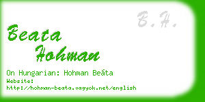 beata hohman business card
